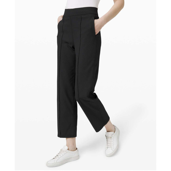 Lululemon Super High-Rise Soft Ribbed Casual Crop Pant Black 4 NWOT - Picture 3 of 12